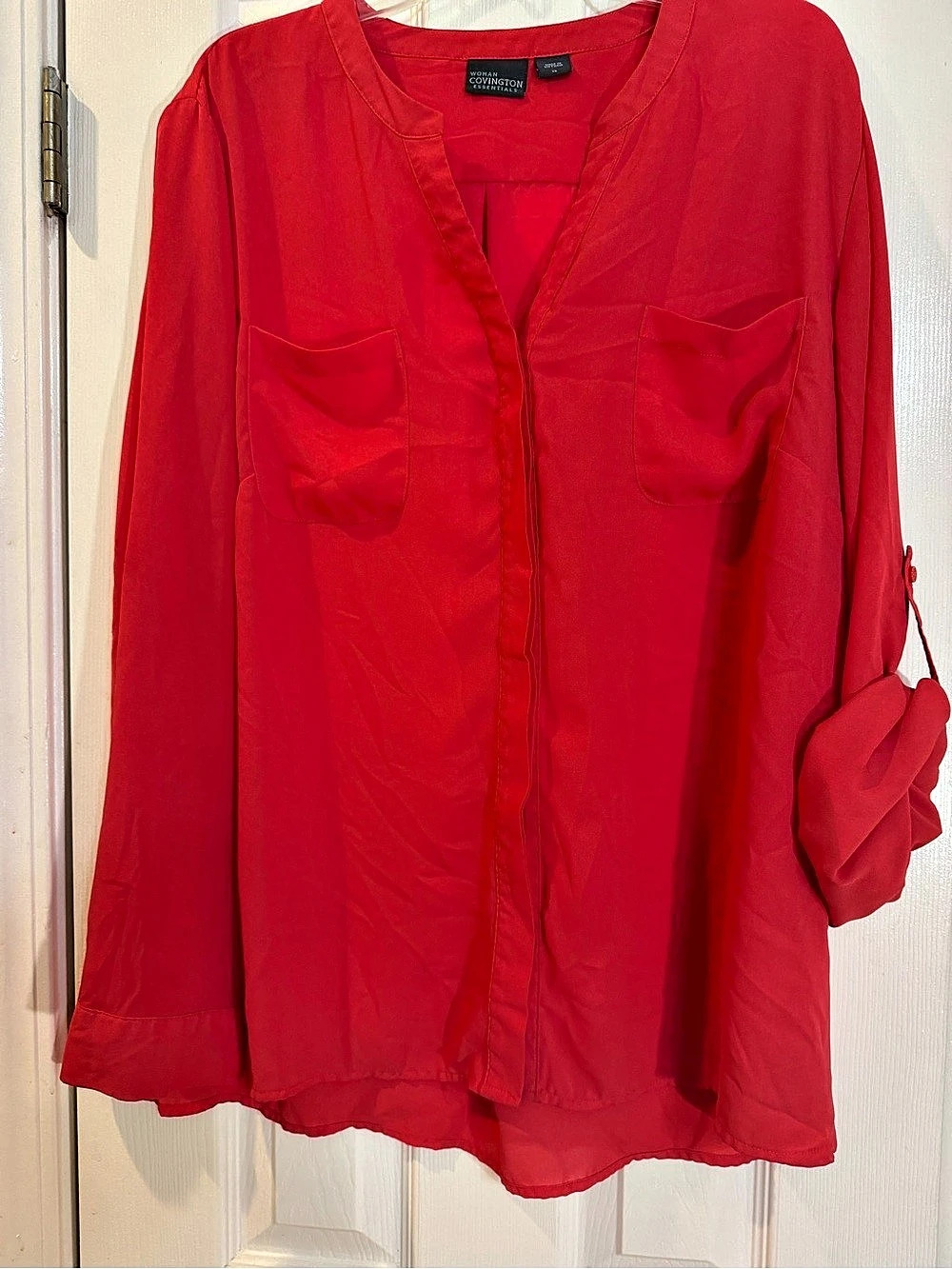 Covington Essentials Women's Coral/Red Blouse Size 3X Like New